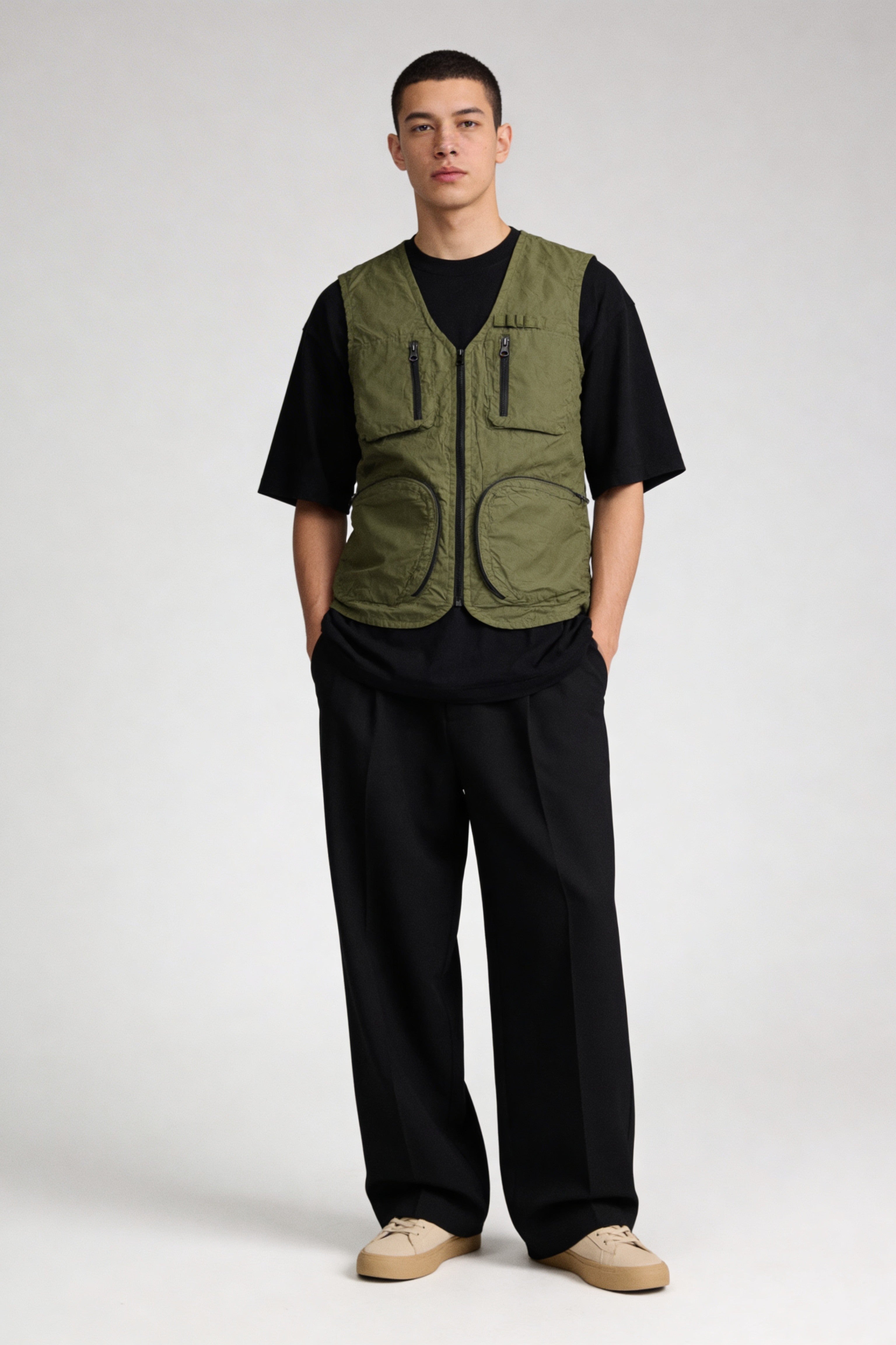 Khakhi Green Utility Vest